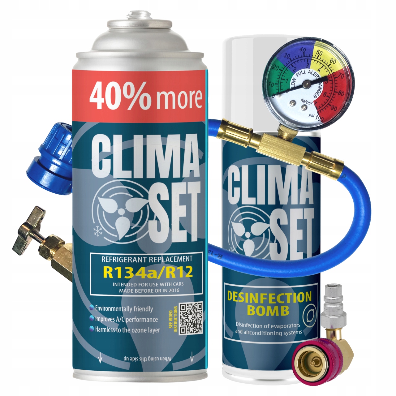 Sada pro naplnění klimatizace R134a 626 g, Osvěžovač klimatizace, adaptér