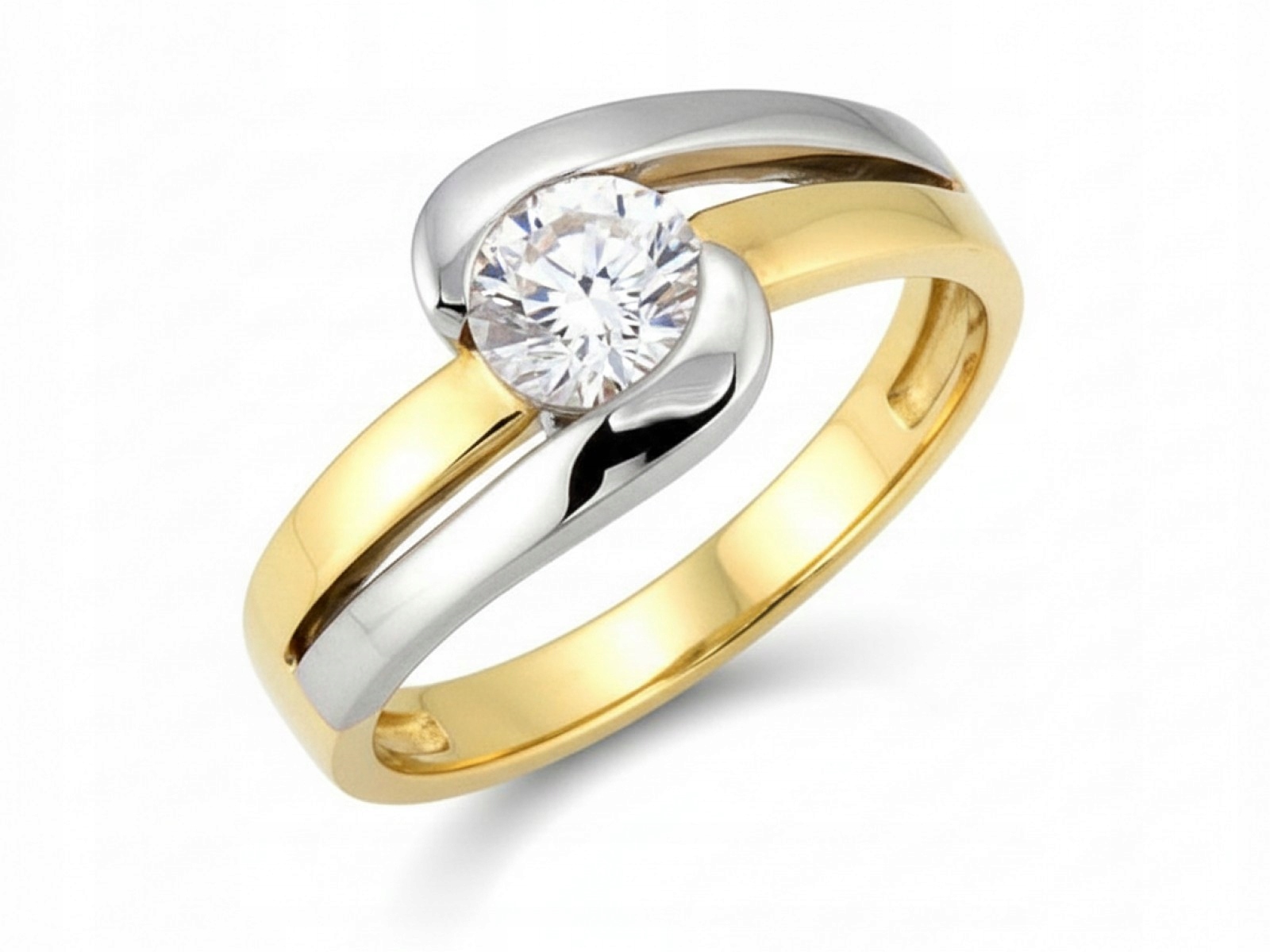 Zlatý prstýnek 585 s Bílou zirkonií 20r pro zásnuby 3.13 g bílé zlato