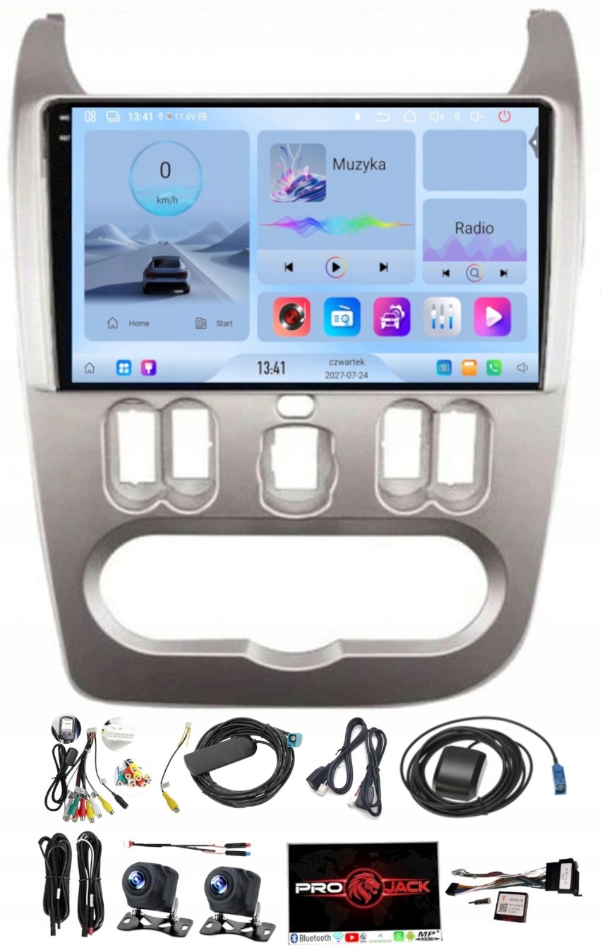 Rádio Navigácia Gps Android Carplay Dacia Duster 2010-2013 4GB 64GB Sim