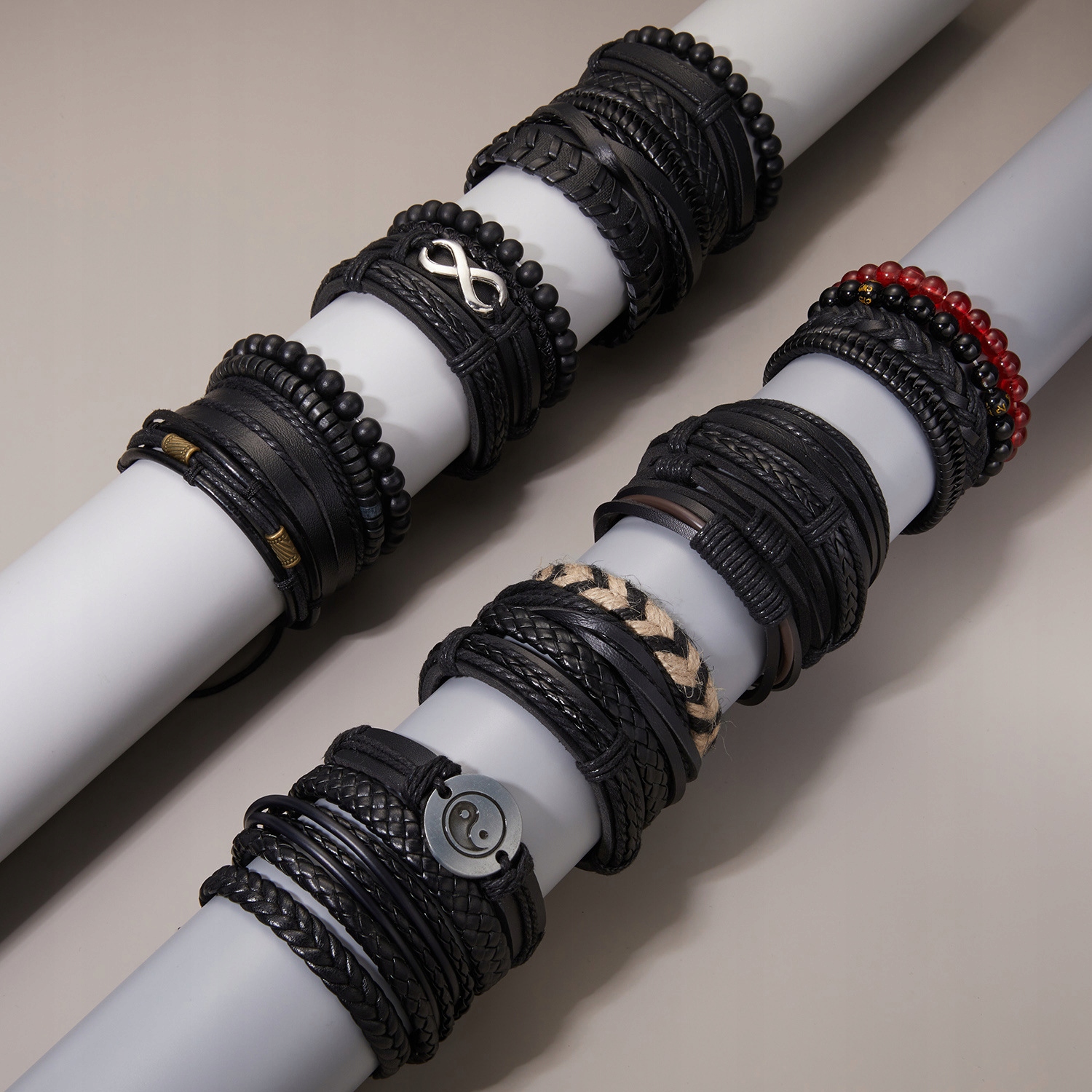 BRANSOLETKA MĘSKA SKÓRZANA RZEMYK ZESTAW M63 4w1 + GRATIS Kod producenta Elite