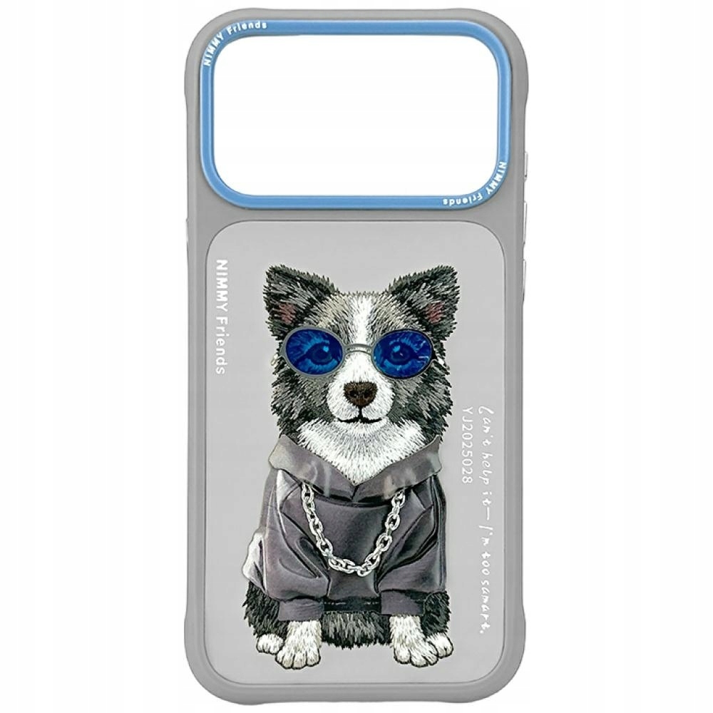 Etui Nimmy Glasses Cool nag na iPhone 17 Pro Max szare Nimmy