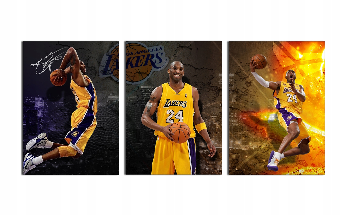 Tryptyk na ścianę Kobe Bryant Nba koszykówka Lakers obraz 70x150 cm