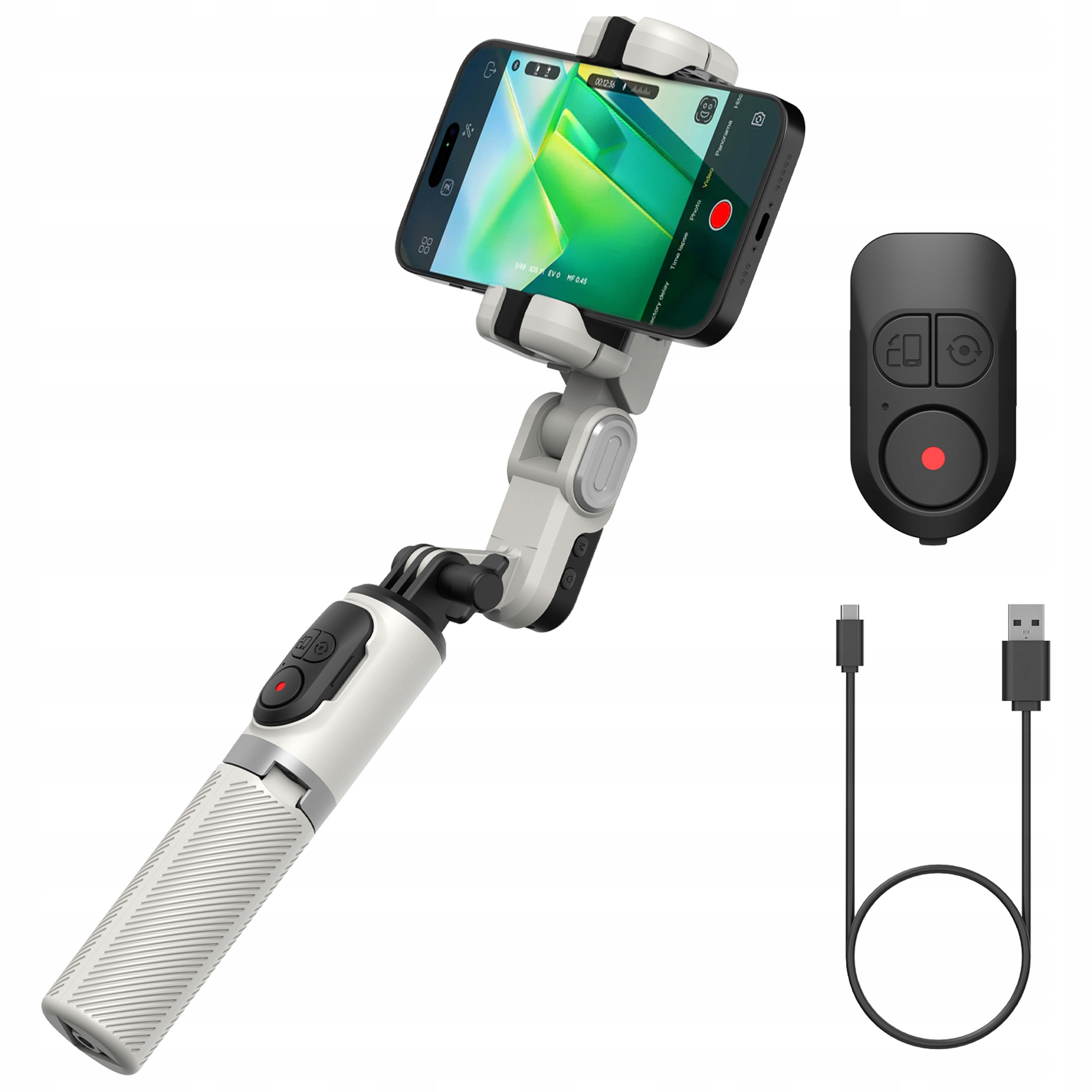Gimbal ręczny selfiestick statyw Aochuan M1 Pro do smartfonów biały