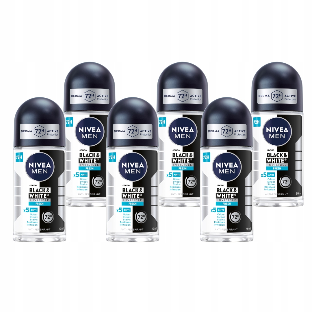 Nivea Men Black And White Antiperspirant pro muže x 6