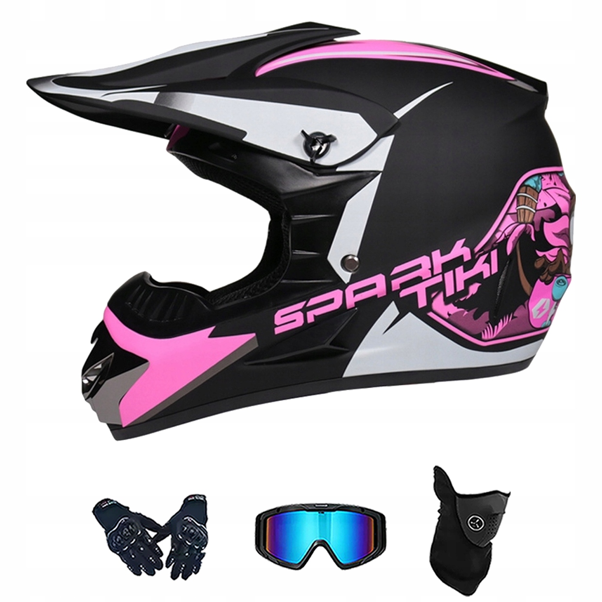 Helma Na Elektrickou Koloběžku Cross Enduro Quad Bmx Helma Brýle Rukavice M