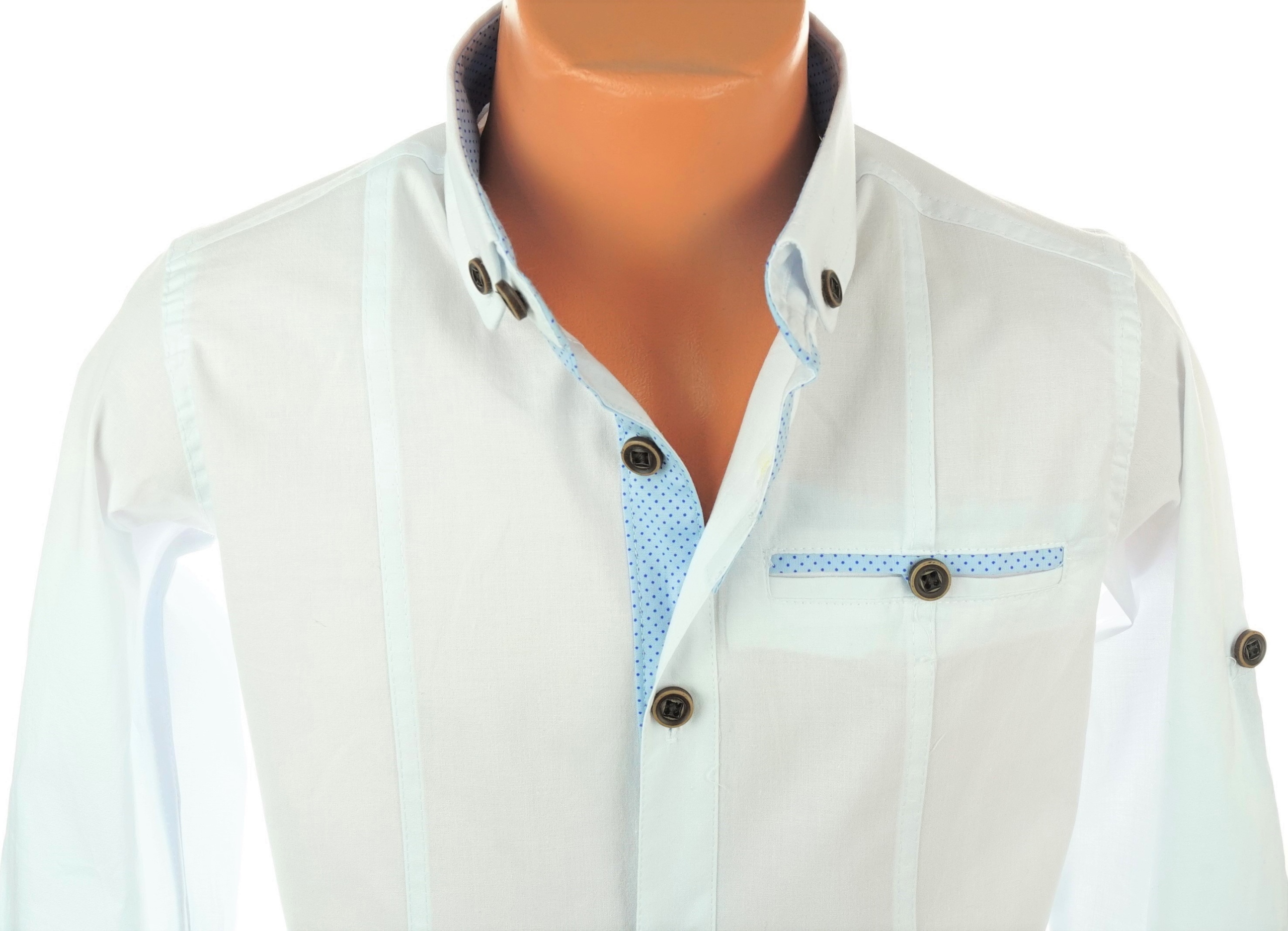 152 BIAŁA KOSZULA CHŁOPIĘCA ELEGANCKA TURCJA Rękaw długi rękaw