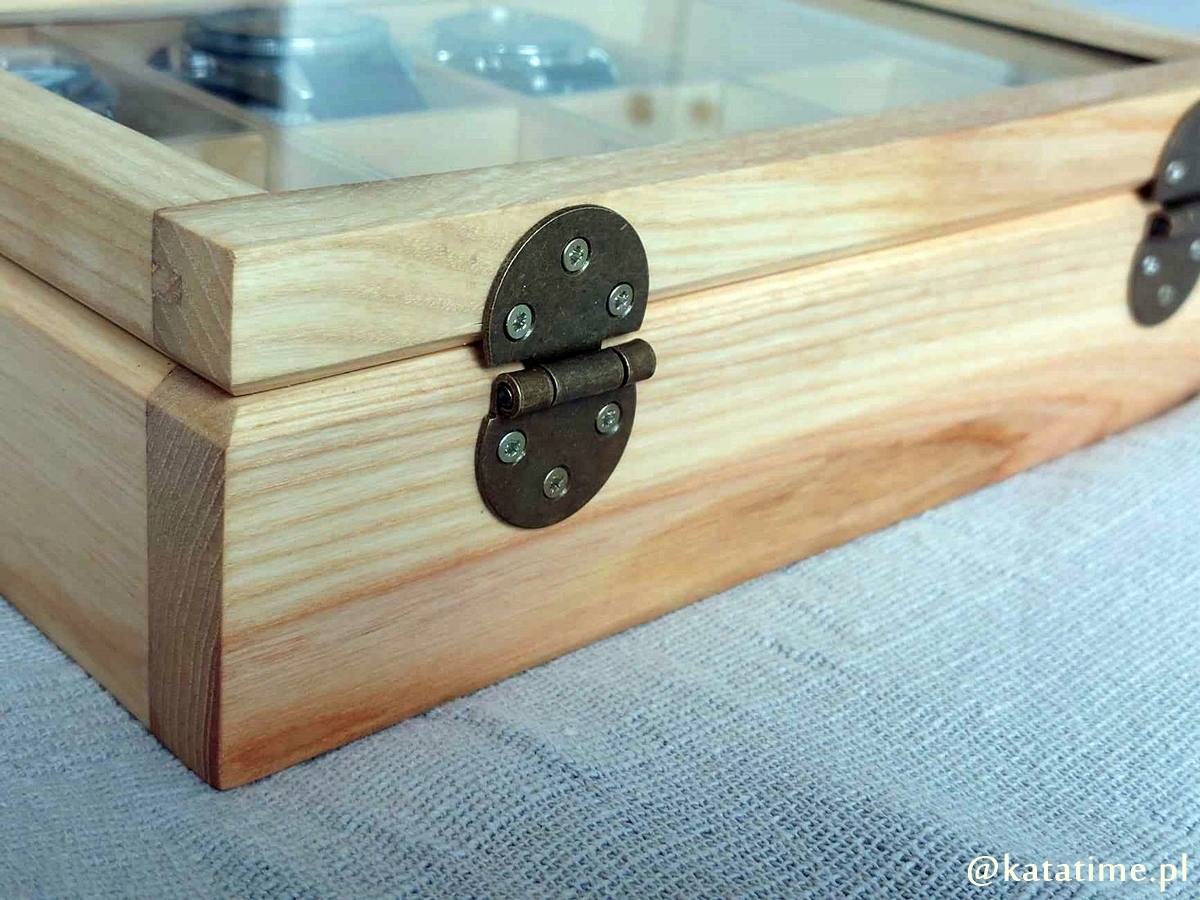 SKRZYNECZKA KASETKA PUDEŁKO BOX NA 8 ZEGARKÓW DREWNIANA ROBIONA RĘCZNIE Model 2x4_jodła