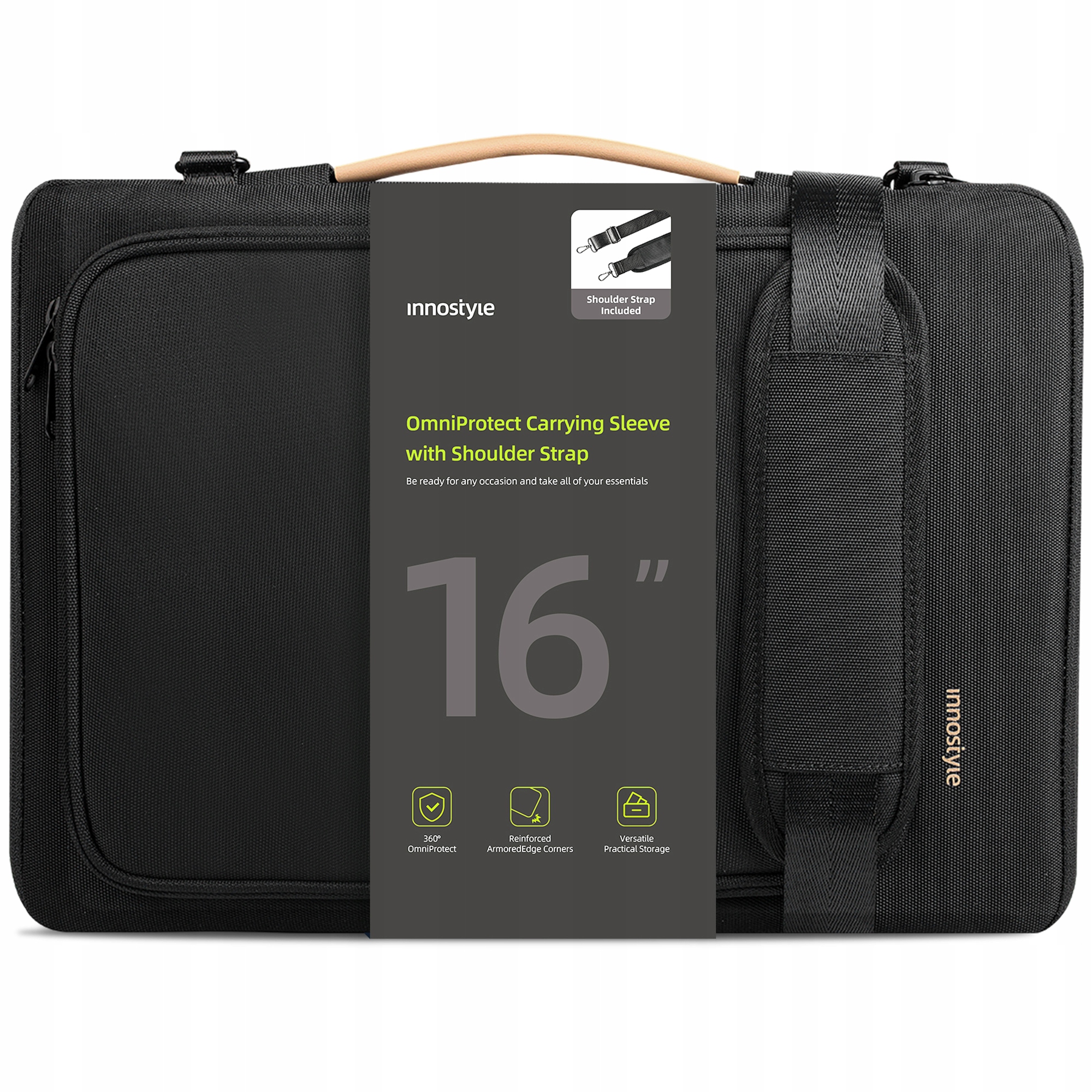 Torba na laptopa Innostyle OmniProtect czarna wodoodporna do 16