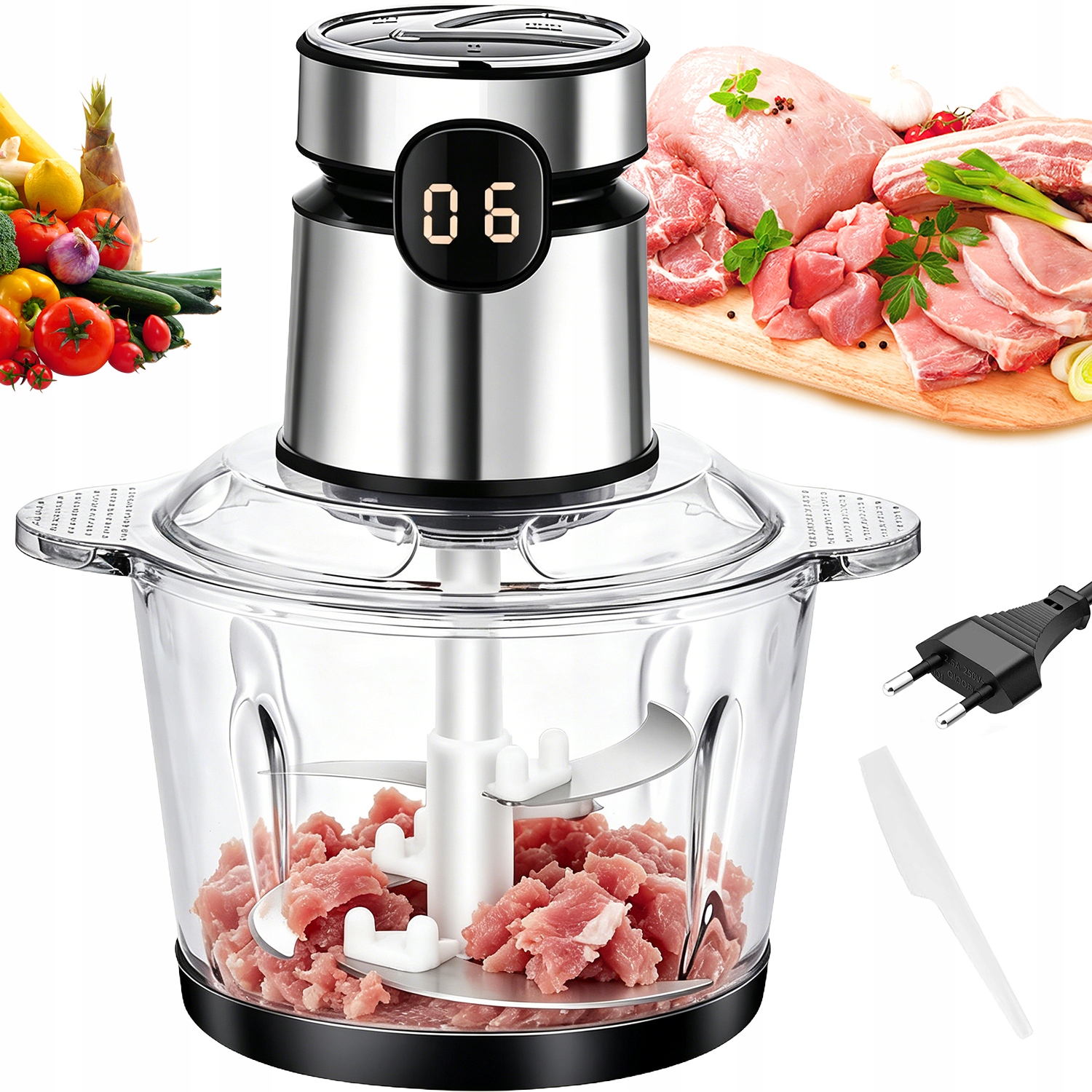 Mlýnek Na Maso 200 W 2 L Mixér Skleněná Mísa Tlačítka