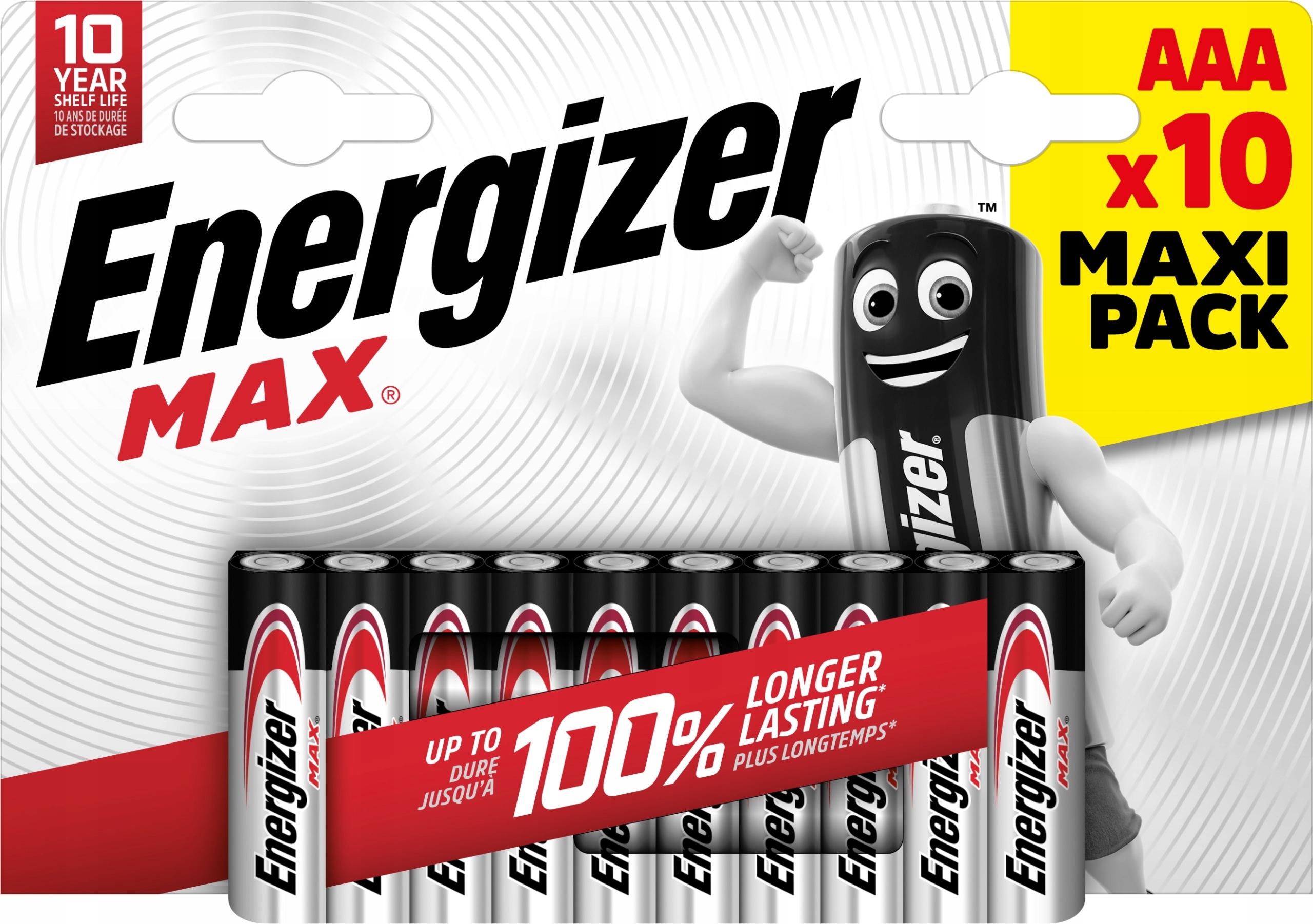 10x Bateria ENERGIZER Max LR03 AAA R3 E92 1,5V