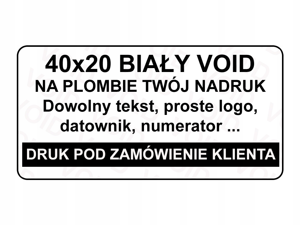 

Plomby Gwar Stickery Void Biały 40x20 1000 Szt