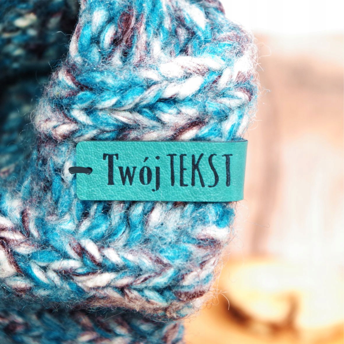 Etikety 1x8cm koženka s vaším logem/textem 100 ks