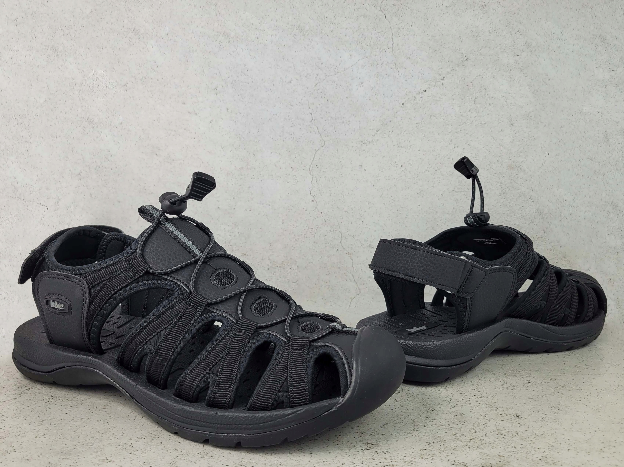 LEE COOPER SANDALS BUTY MĘSKIE AŻUROWE SANDAŁY NA RZEP ŚCIĄGACZ CZARNE Płeć mężczyzna