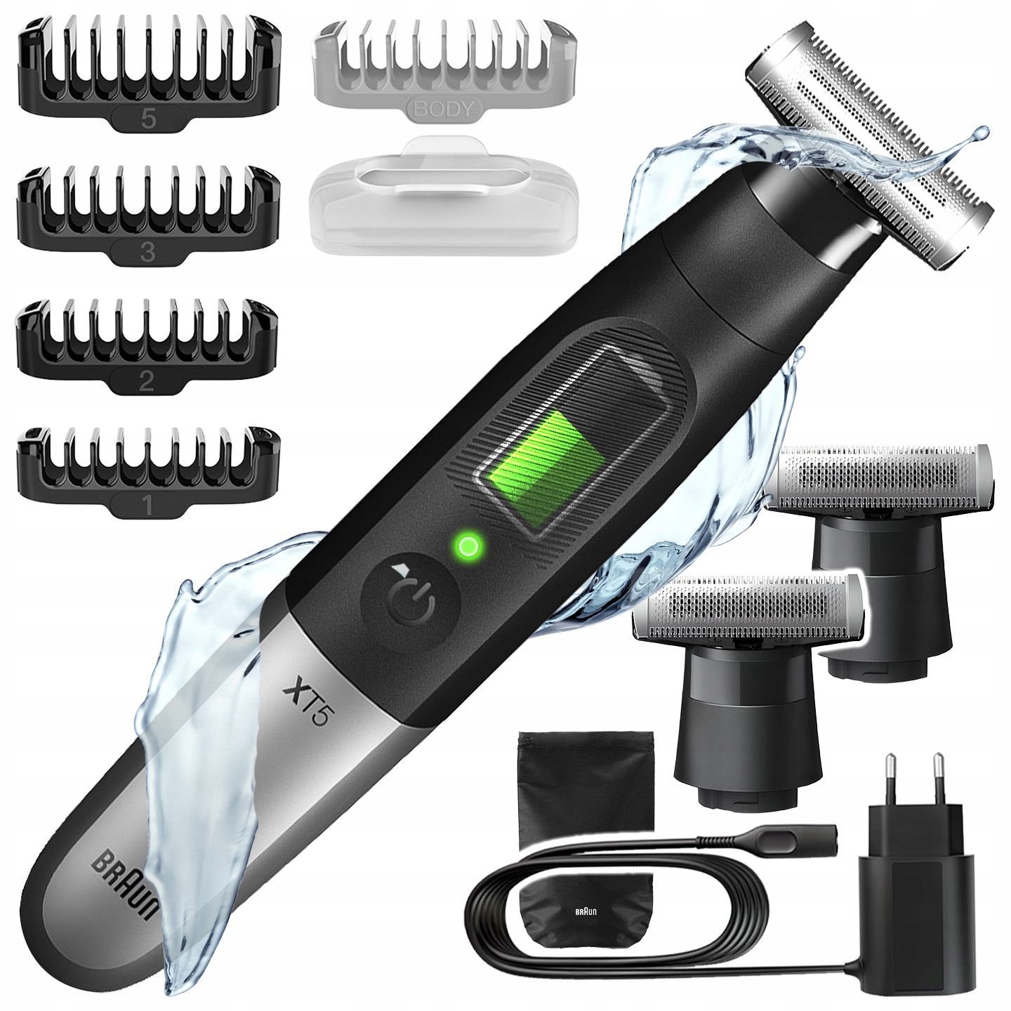 Trymer Hybrydowy Golarka Do Brody Ciała Braun XT5110 Flex 4D 360°+ 2 Ostrza