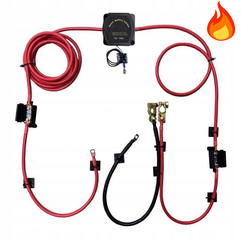 Separátor Akumulátorů Sada Izolátor Baterie 12V Měděný Uzávěr