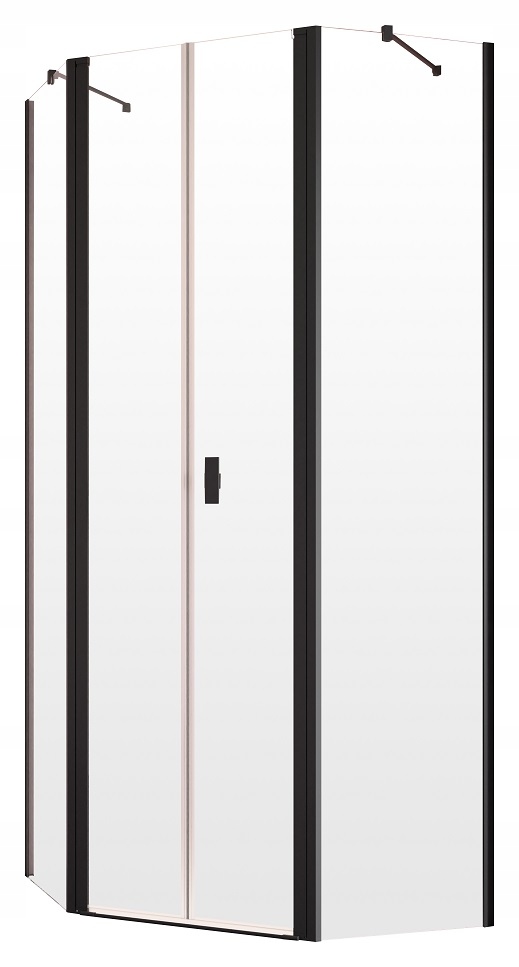 Kabina Radaway Nes Black Ptd 80x90 przejrzyste