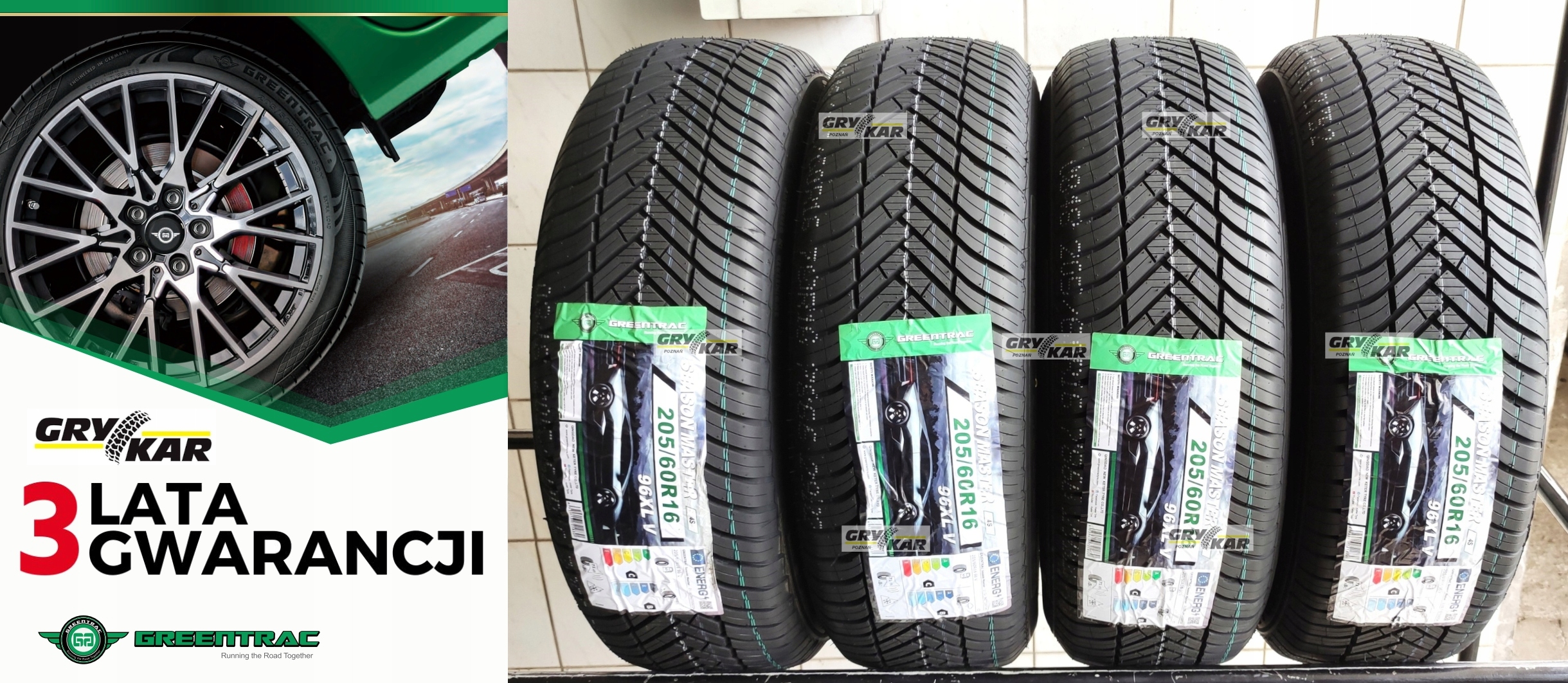 4x 205/60R16 Greentrac Season Master C/B/71dB 2025r 3 lata gwar.
