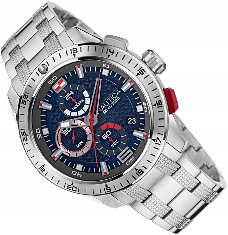 Pánské Hodinky Nautica NAPNSF112 Chronograf NST101 Na Náramku Box