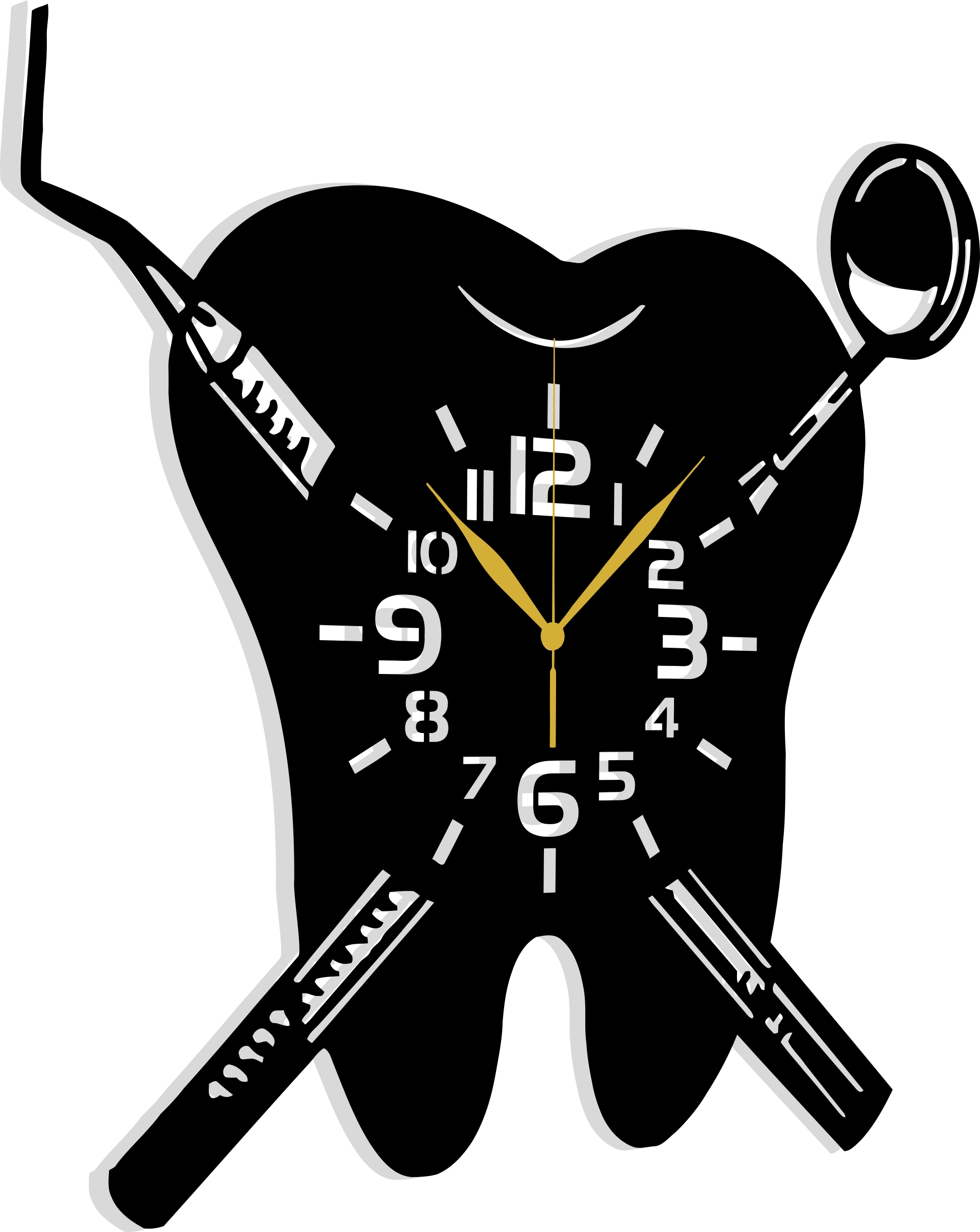 Hodiny Pro Zubního Lékaře Do Ordinace 60 CM 3D