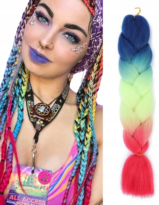 

Włosy Syntetyczne Warkoczyki Ombre Dredy 3-kol C29