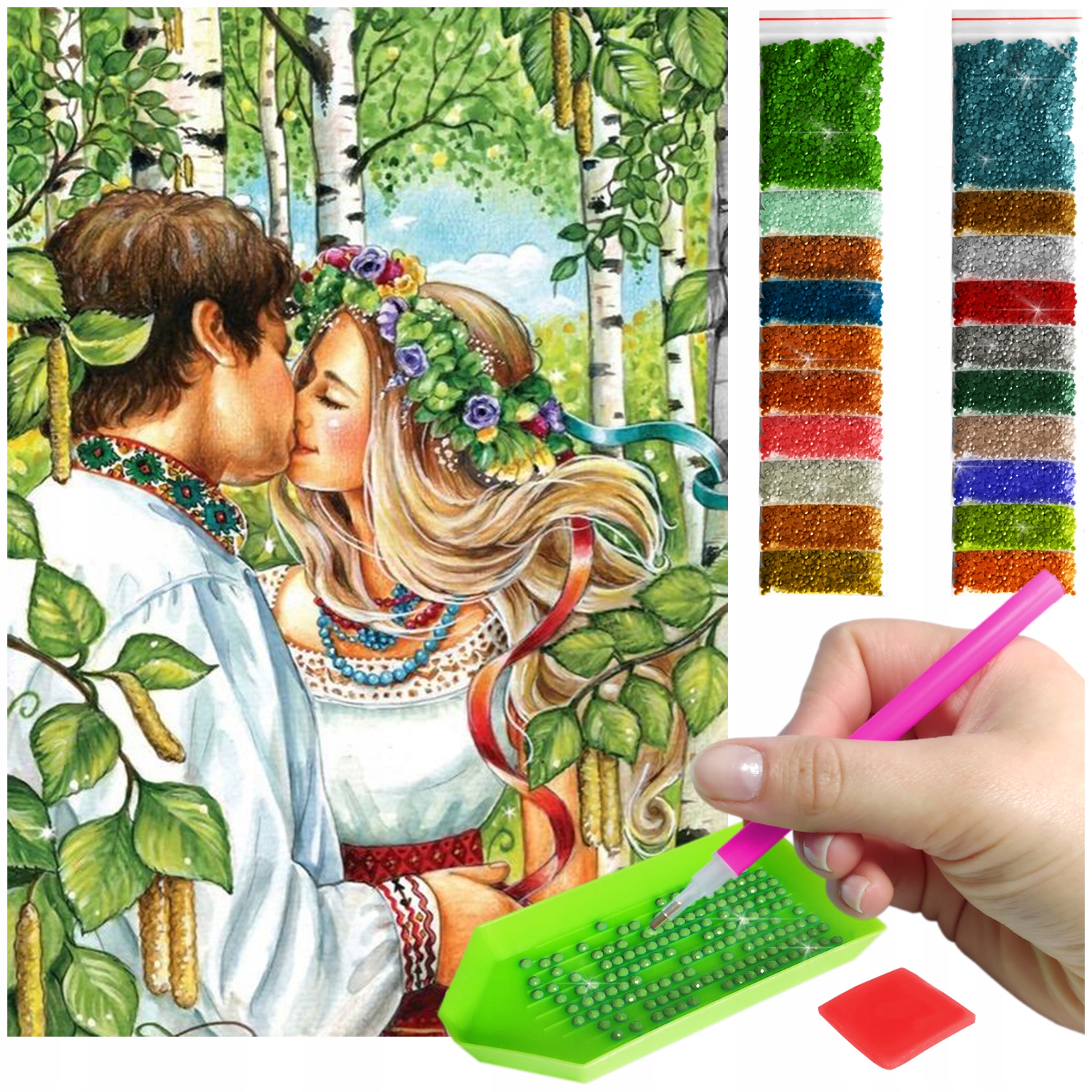 Haft Diamentový Velký 60x40cm Diamond Painting Mozaika Diamentové Příslušenství