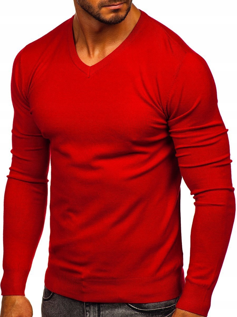 

Sweter Męski W Serek Czerwony YY03 Denley_xl