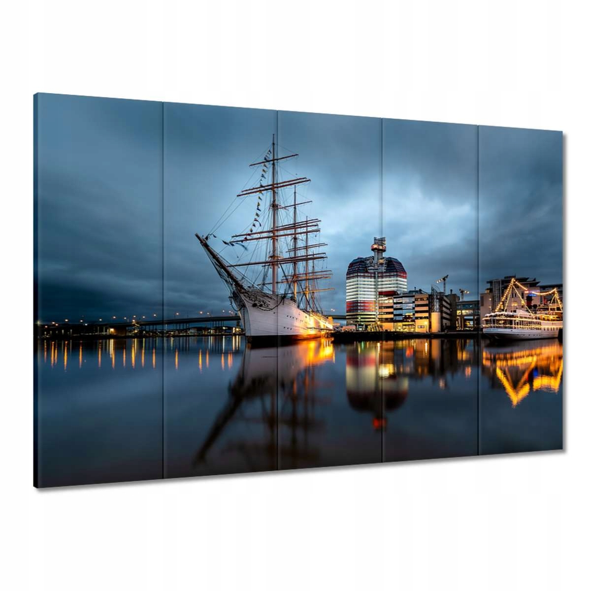 Obrazy 225x160 Żaglowiec w porcie nocą