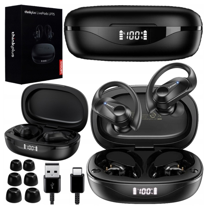 Słuchawki Lenovo LP75 Thinkplus Bezprzewodowe Bluetooth Zauszne Sportowe