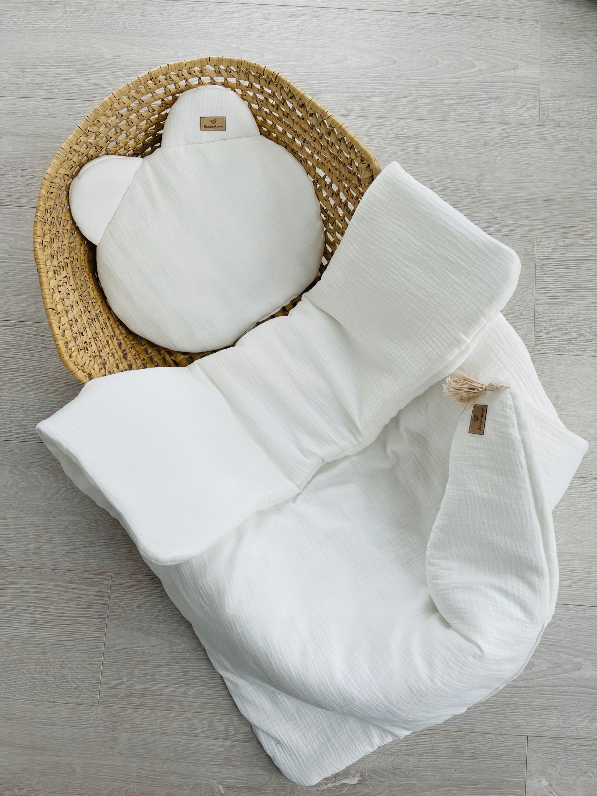 POŚCIEL MUŚLIN 75/100 ECRUE kocyk poduszka miś Marka inna marka