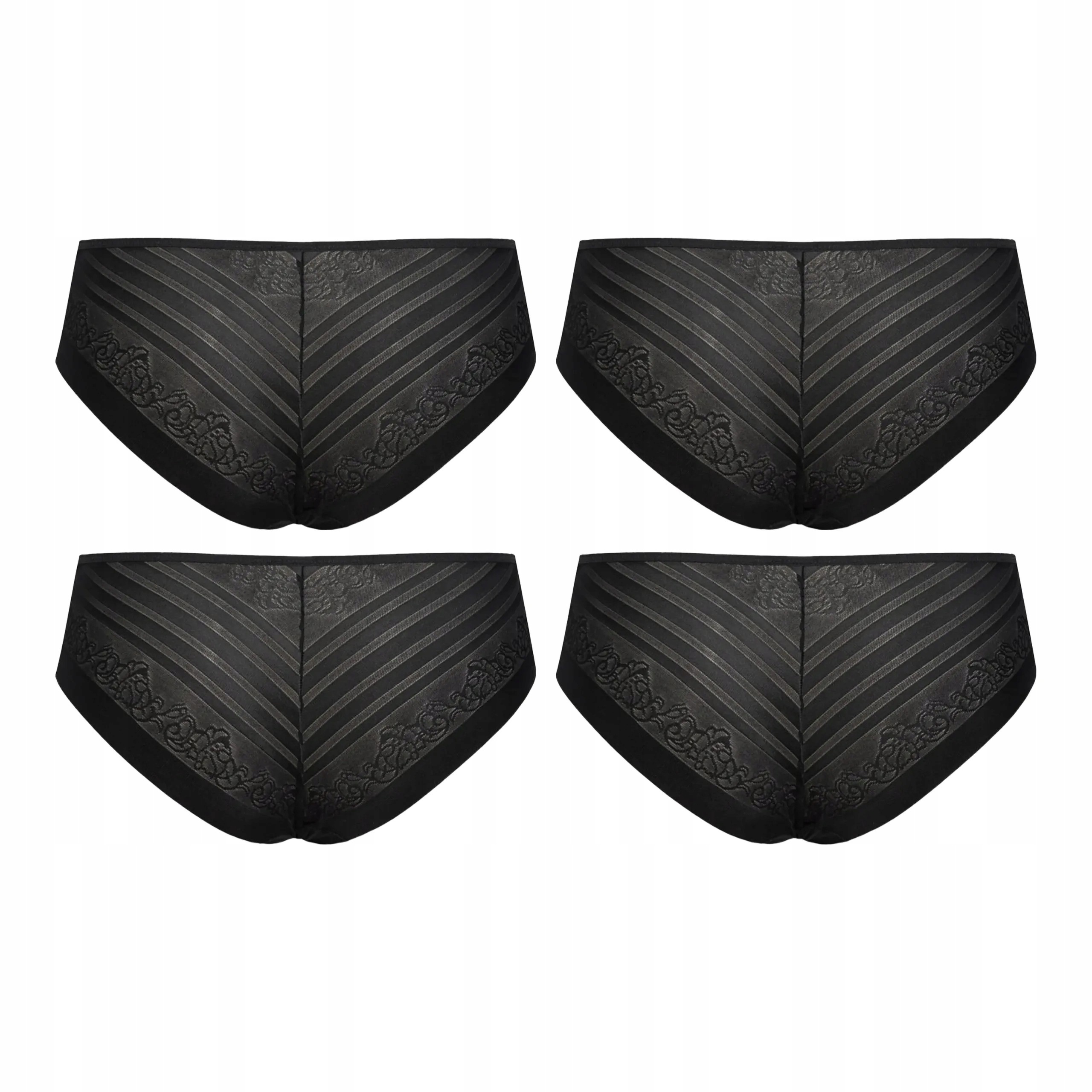 4 ks Kalhotky z tylu 2505 Flower Sielei 4x Nero S