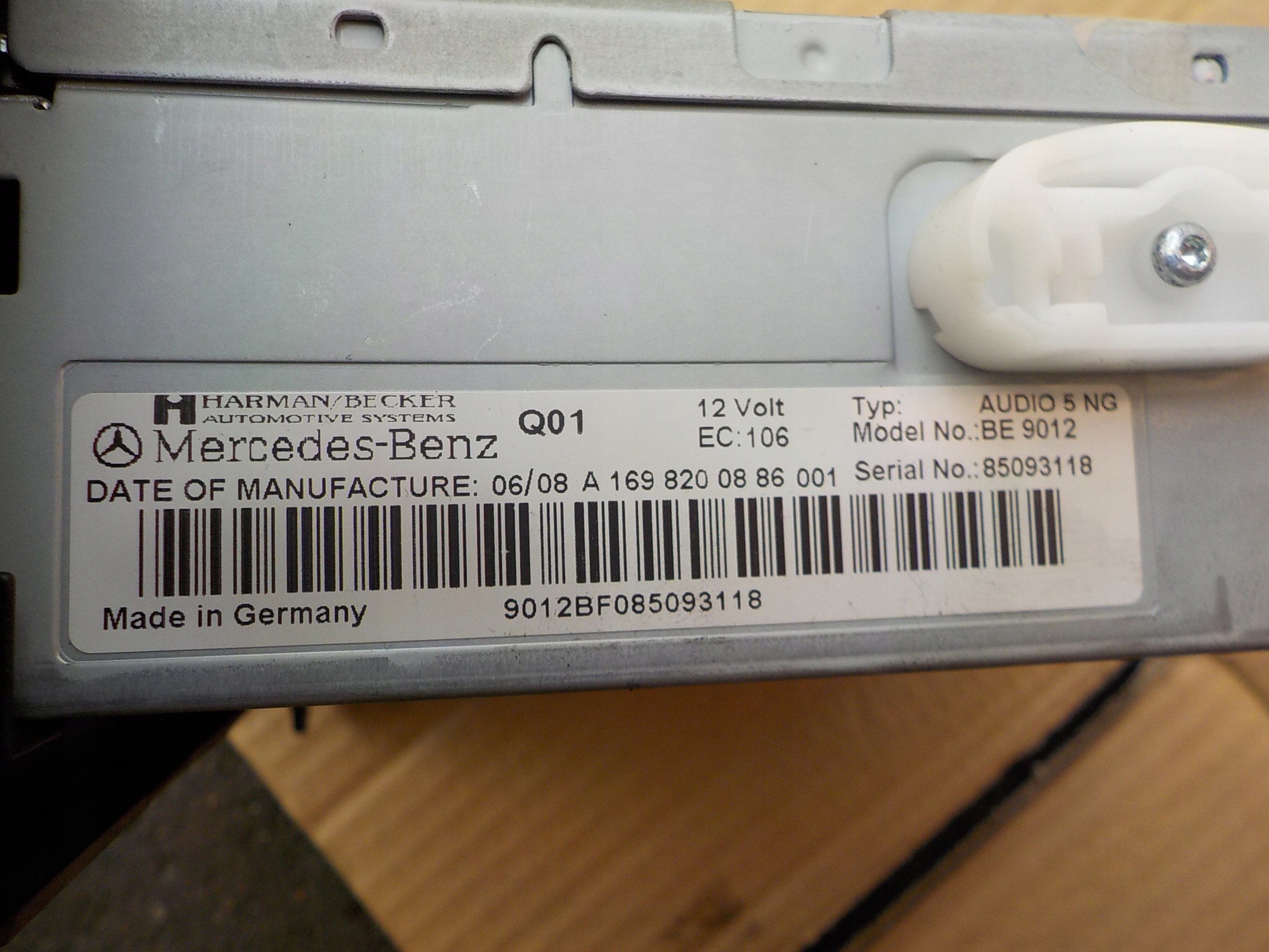 radio cd mercedes w169 A1698200886
