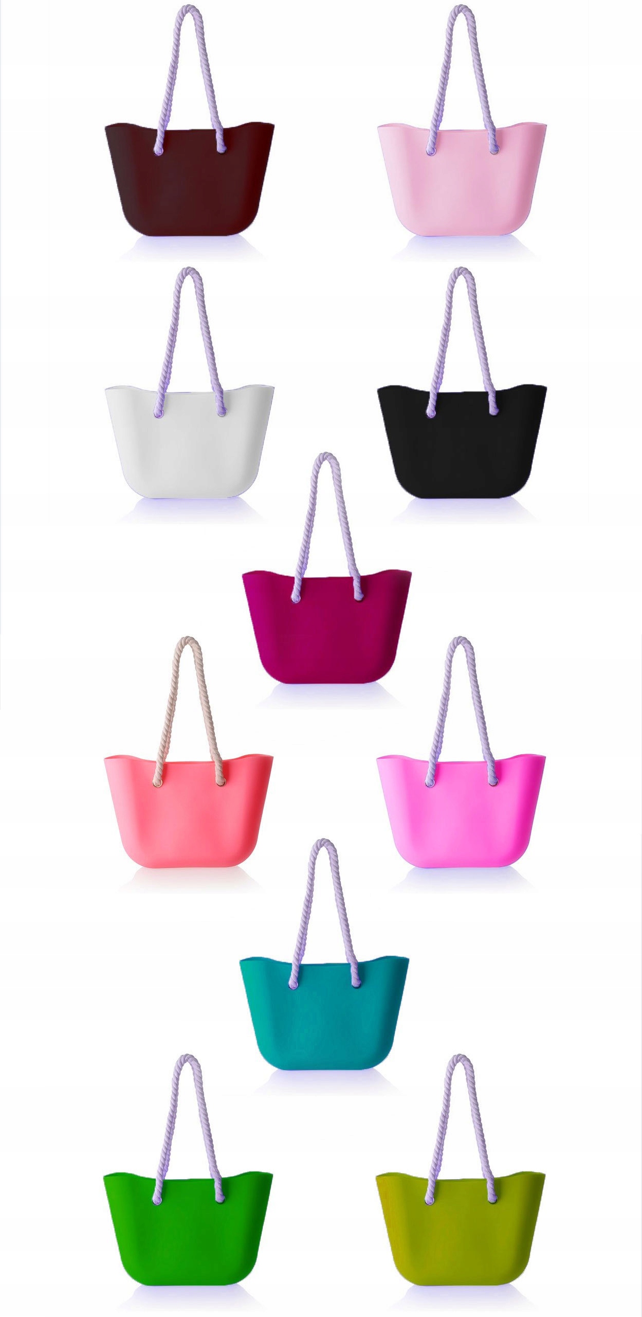 O TORBA GUMOWA TOREBKA HOBO JELLY SHOPPER BAG TGLB Wysokość 33 cm