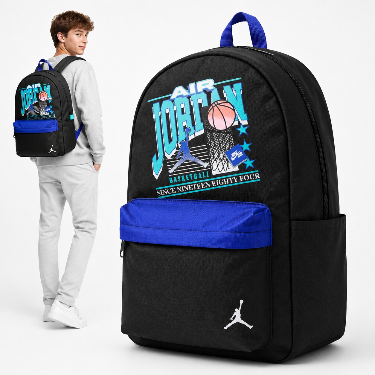 Školní batoh Air Jordan černý městský sportovní na trénink MA9119-K90