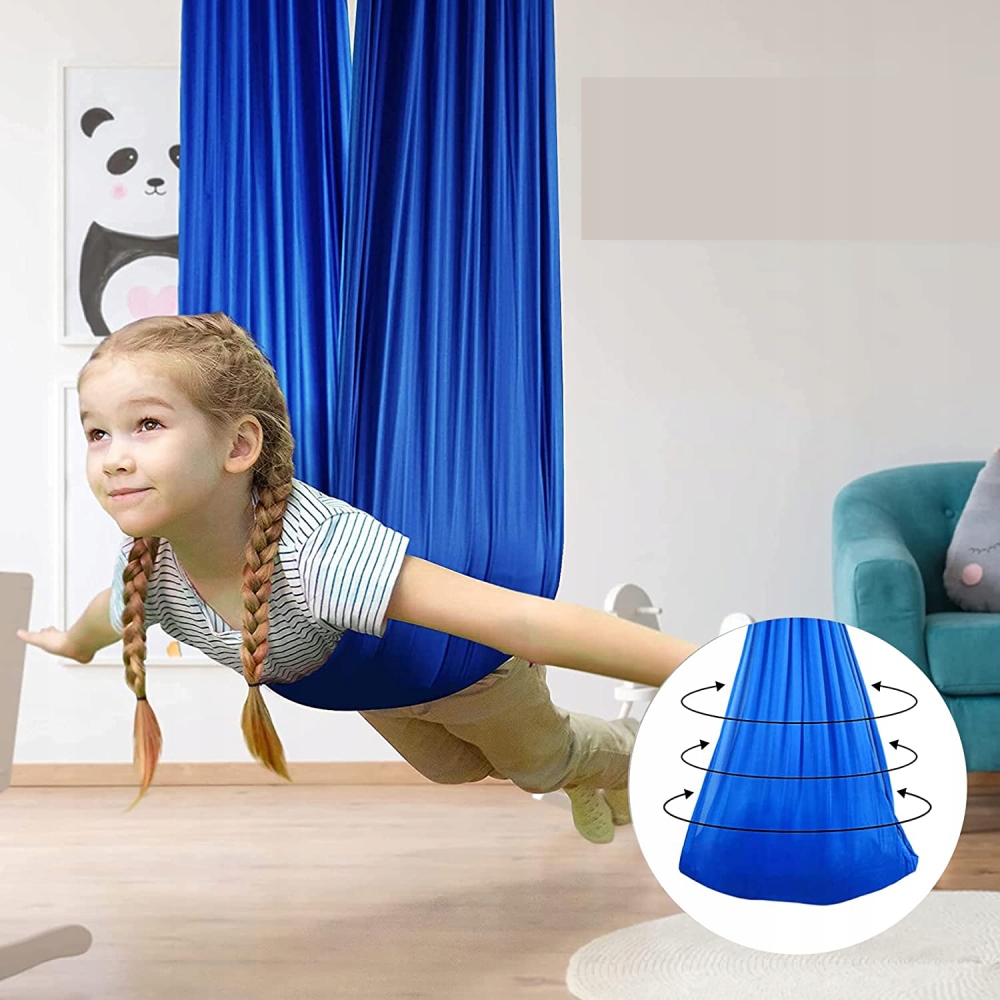 HUŚTAWKA SENSORYCZNA CHUSTA AKROBATYCZNA DLA DZIECI WISZĄCA HAMAK 280x150cm Waga produktu z opakowaniem jednostkowym 0.71 kg