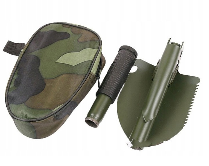 LATARKA CZOŁOWA SAPERKA PARACORD KOMPAS KRZESIWO Materiał ABS