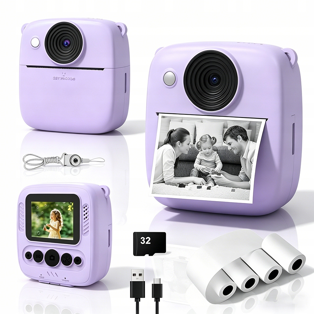 Instantní Fotoaparát Pro Děti S Tiskovým PAPÍREM*4 32 Gb