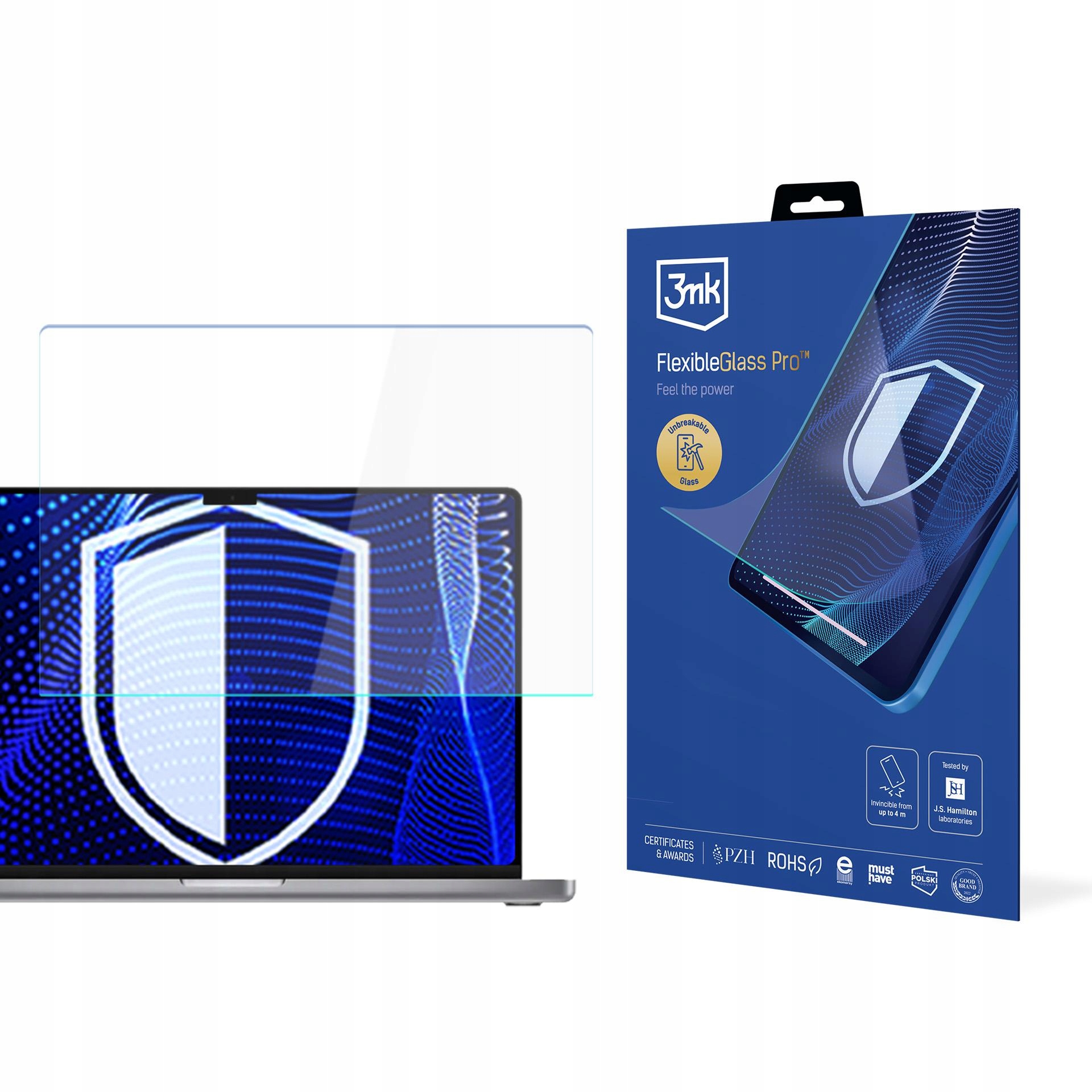 Hybridní Sklo na displej Apple Macbook Pro 16 M1/M2/M3/M4 3mk FlexGlass Pro