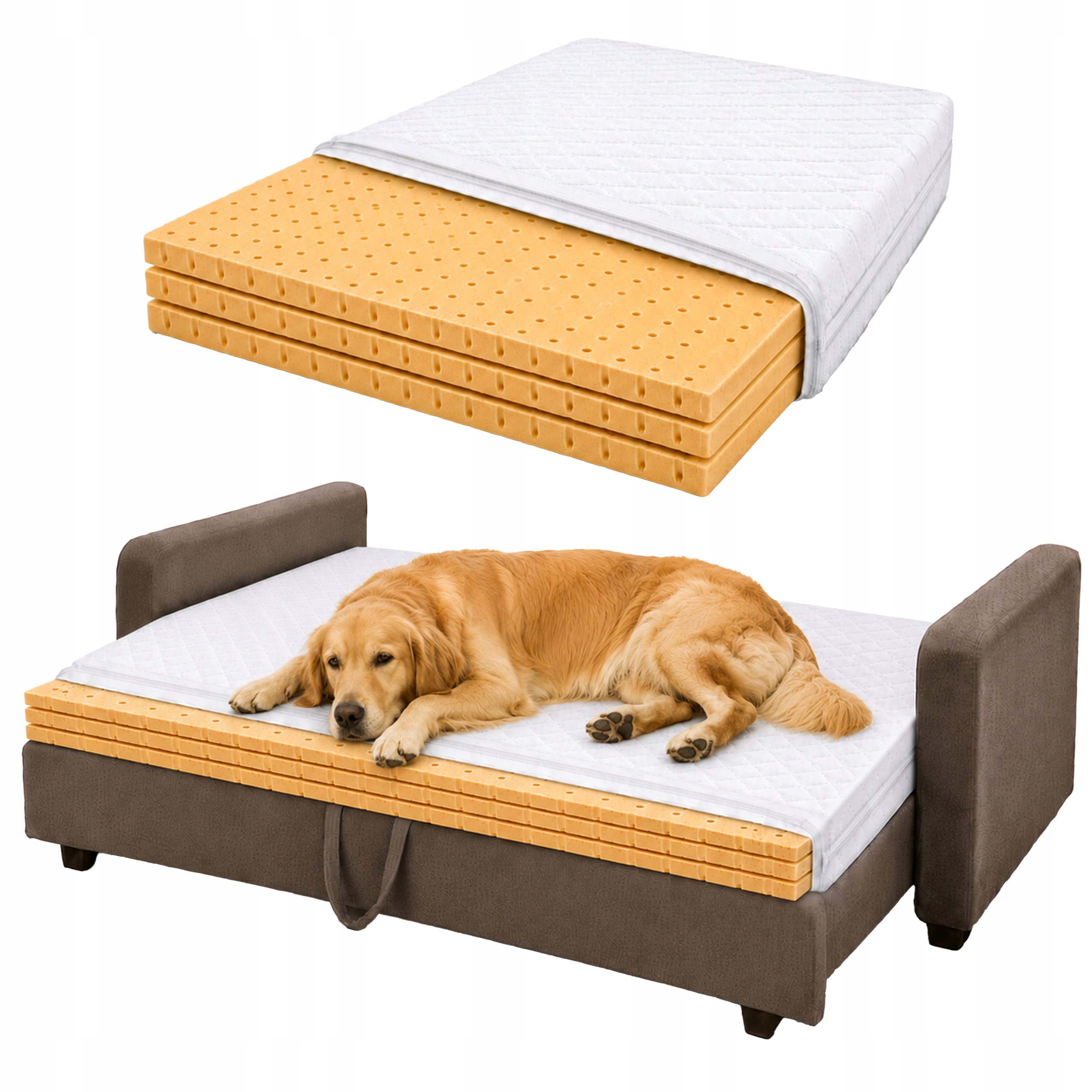 Topper 80x220 materac nawierzchniowy lateksowy oddychający miękki H1 9 cm