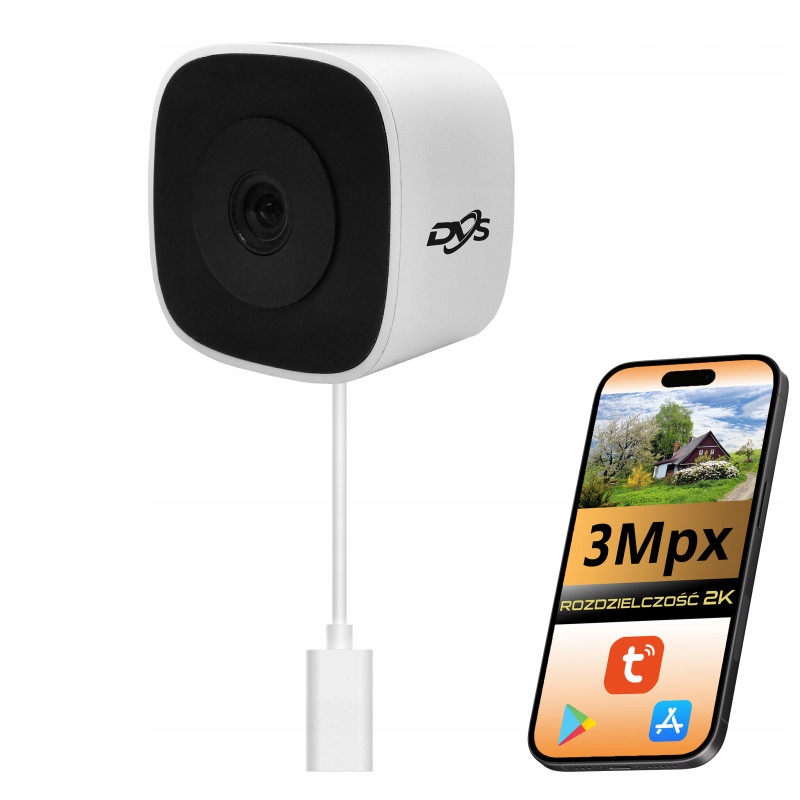Wi-fi Kamera Na Sklo Akvárium 3Mpx Tuya Dvs Detekce Chůvička Magnet