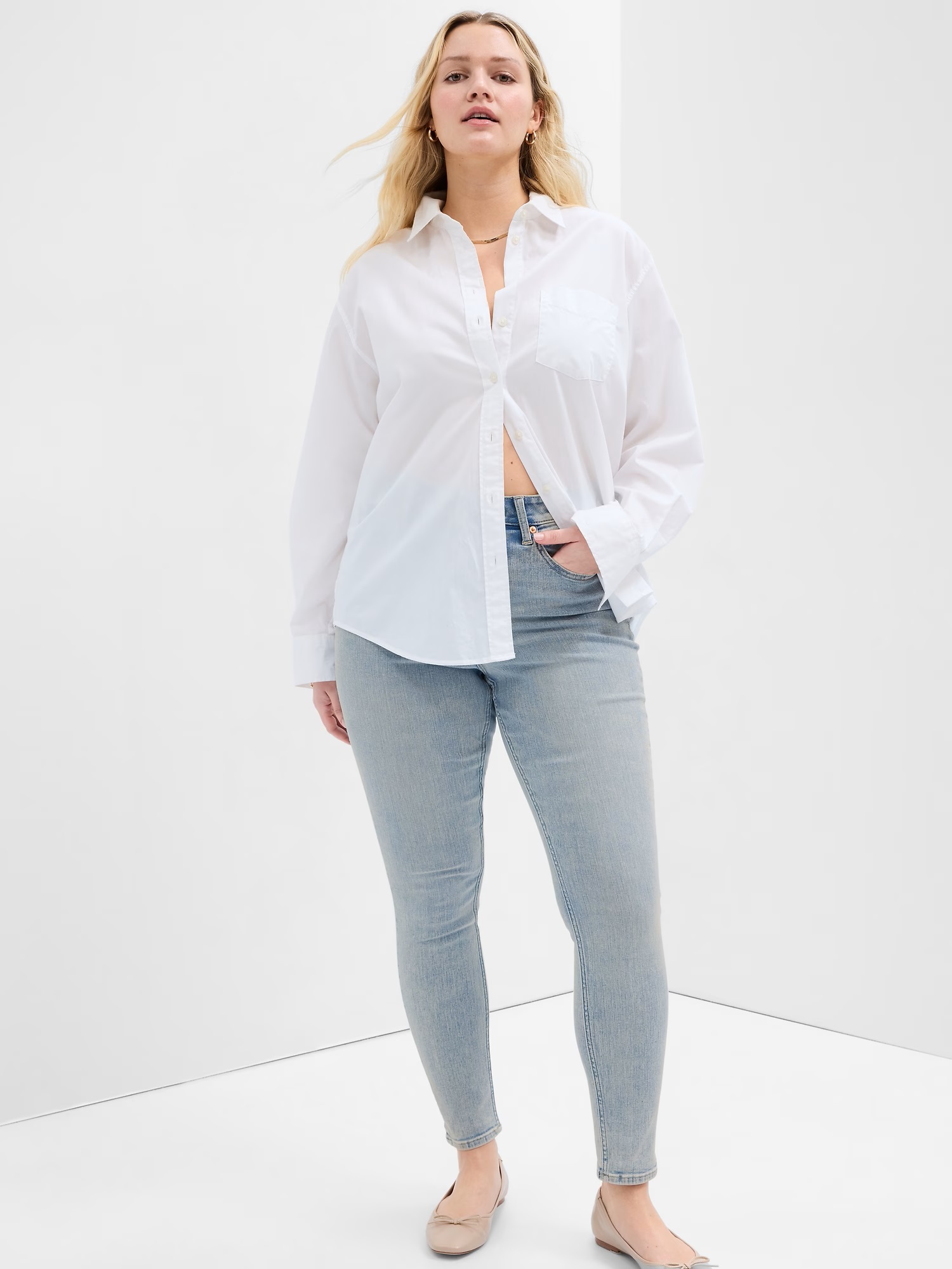 Gap Džíny legging high rise modrá