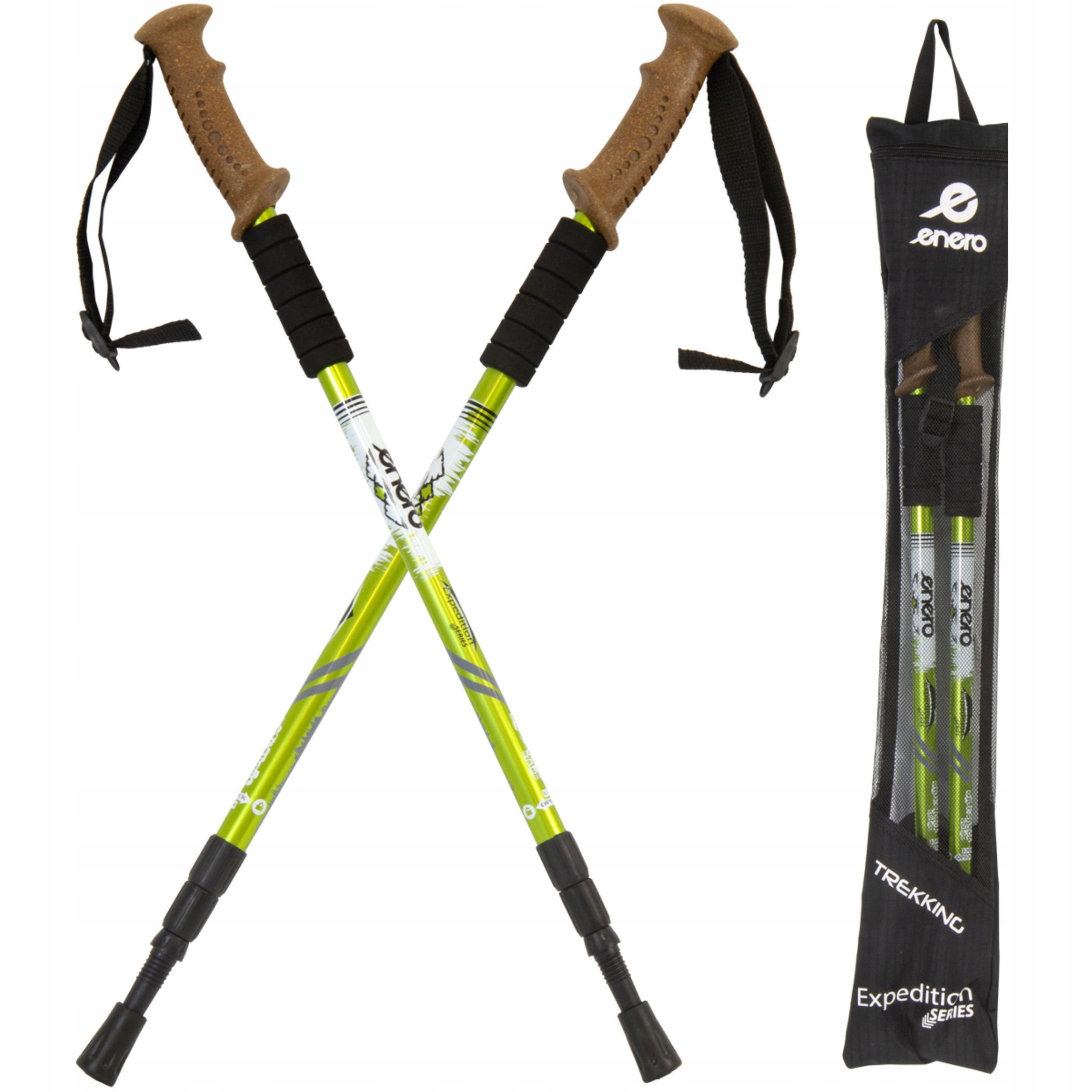 Kije trekkingowe 135cm regulowane aluminium góry zestaw pokrowiec Enero