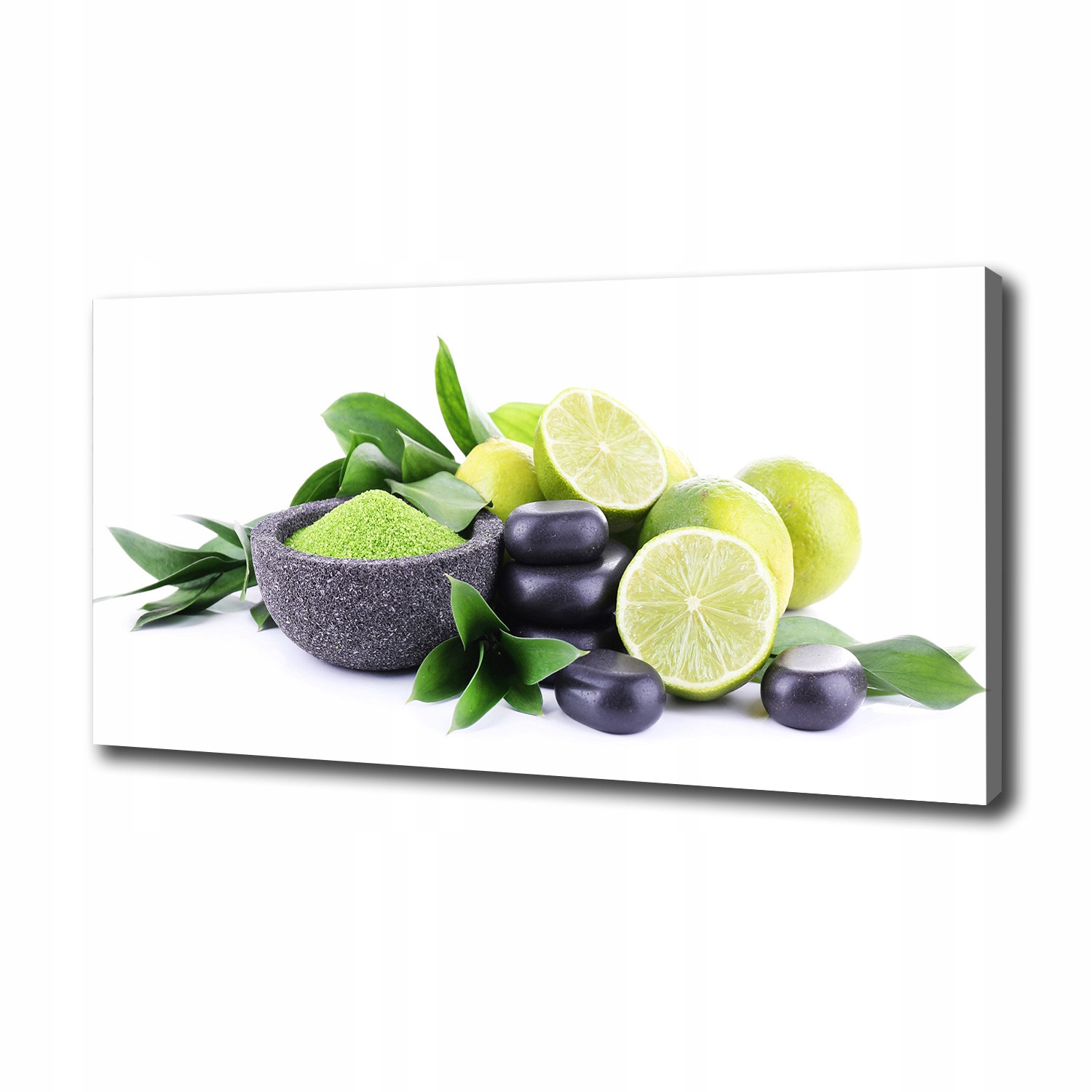 

Foto obraz na płótnie Limonki i kamienie 100x50 cm