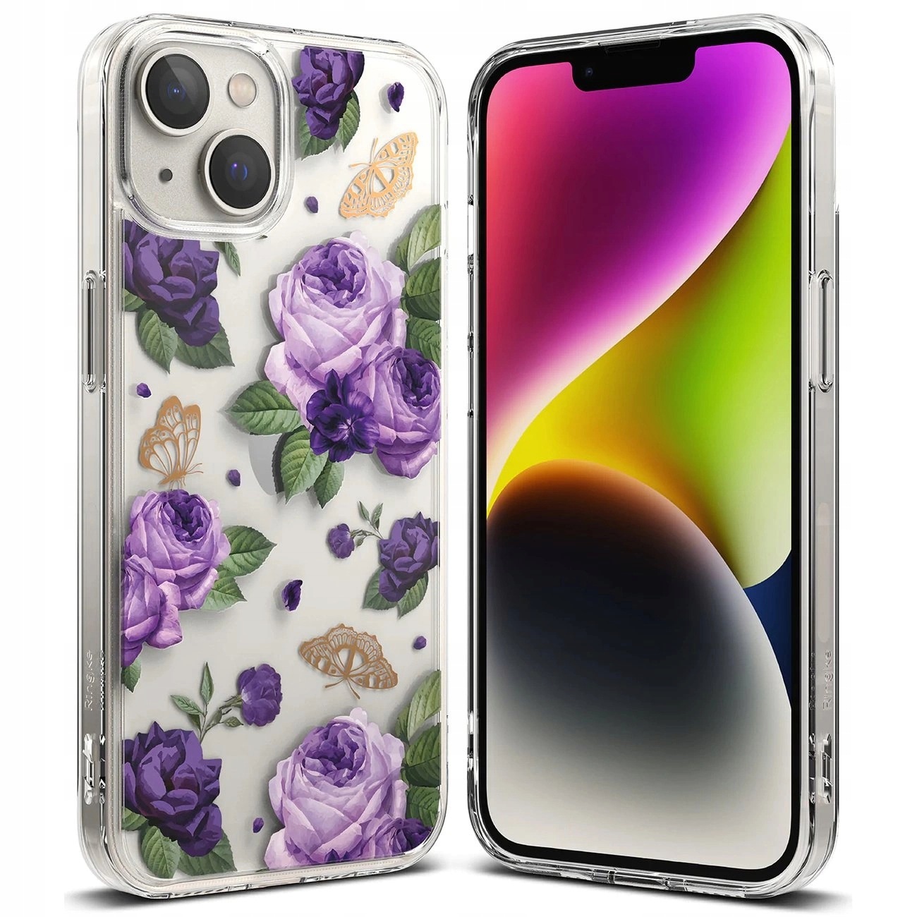 Ringke Fusion Design etui iPhone 14 Plus Purple Rose FD637E29