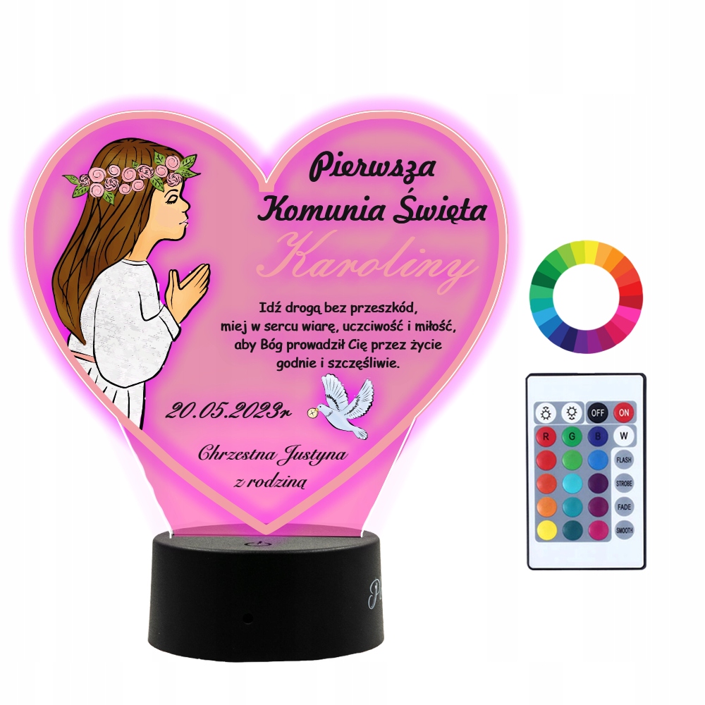 

Lampka Led Pamiątka Pierwszej Komunii Świętej