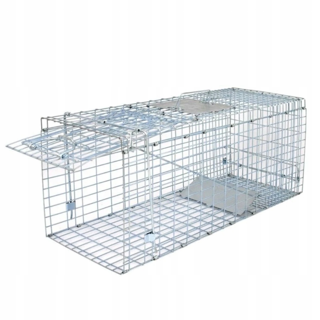 ŻYWOŁAPKA NA LISY KUNY KOTY PUŁAPKA METALOWA KLATKA DUŻA