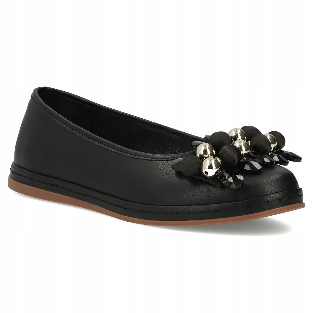 Buty damskie skórzane baleriny ozdoba lekkie Filippo płaskie r.36