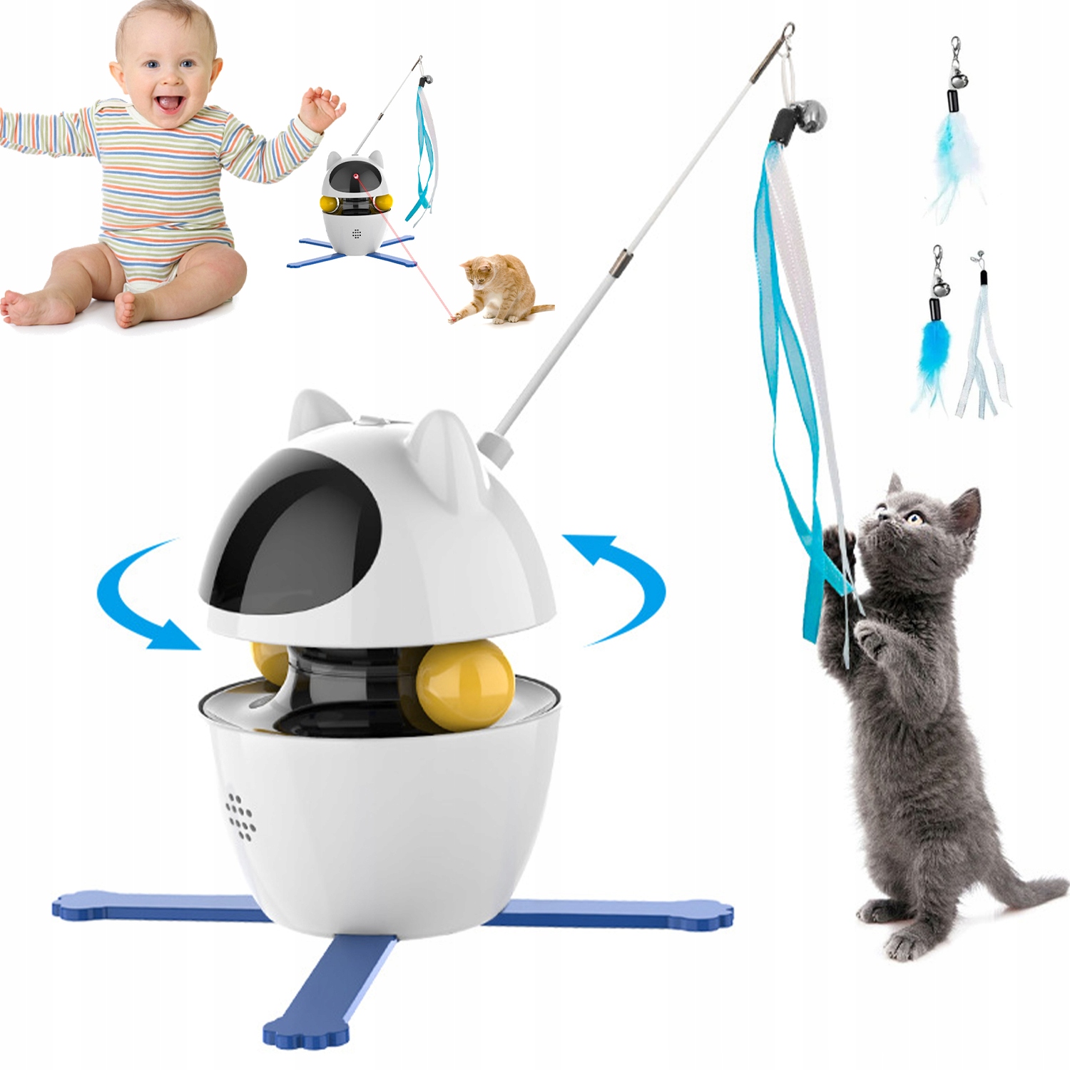 Levně Elektrická Hračka Pro Kočky S Usb Laserem