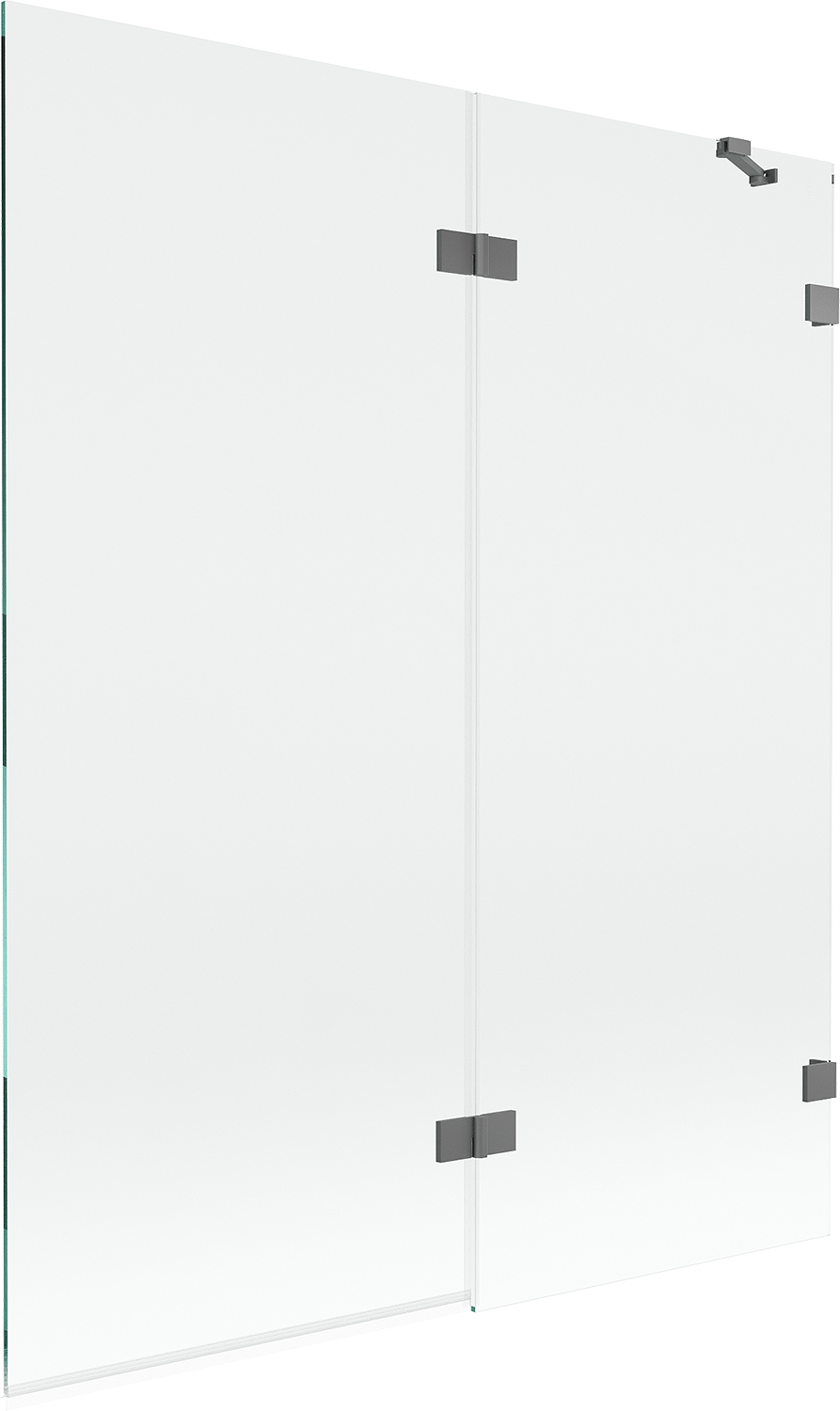 Mexen Lunar sprchový paravan 2-křídlový pravý 140 x 150 cm, transparentní,