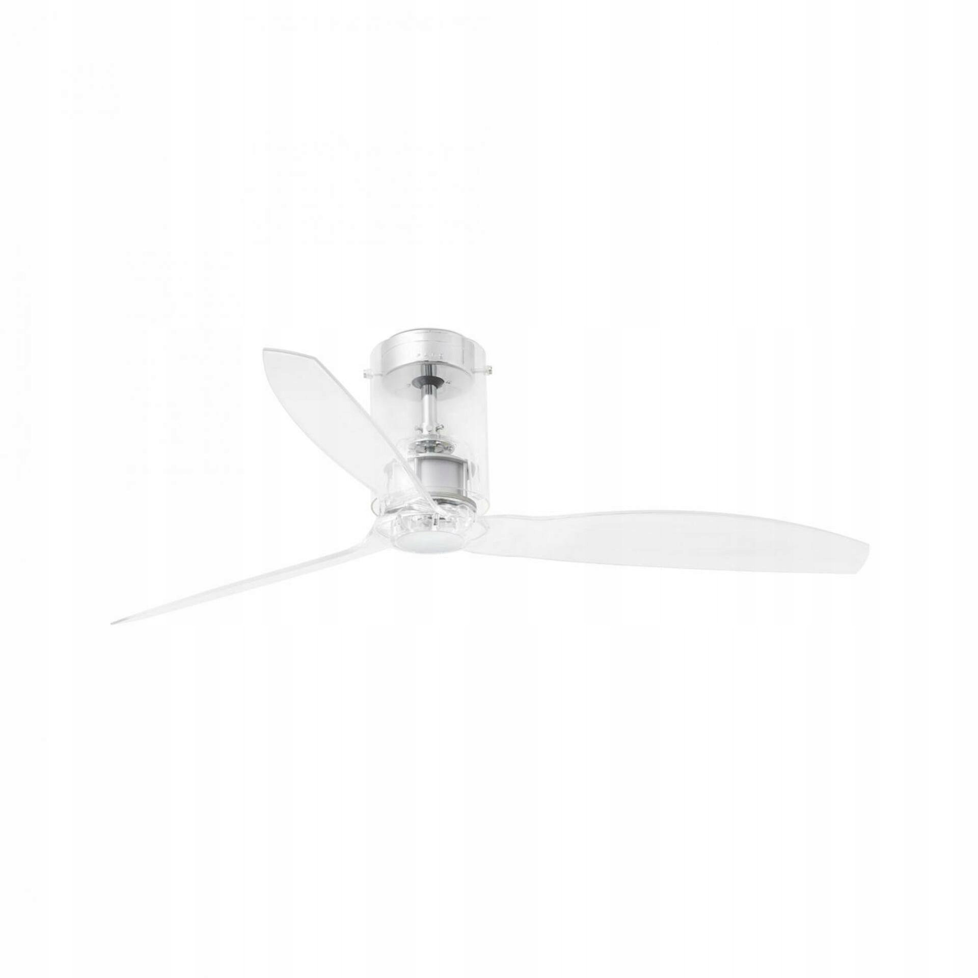 Stropný ventilátor Faro Mini Tube Fan, transparentný, DC motor, diaľkové ovl