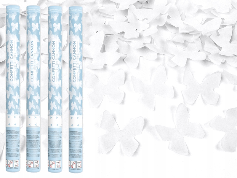 Party Deco tuba konfetti motylki biały